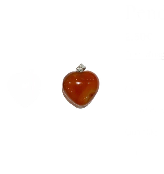 PENDENTIF COEUR JASPE ROUGE