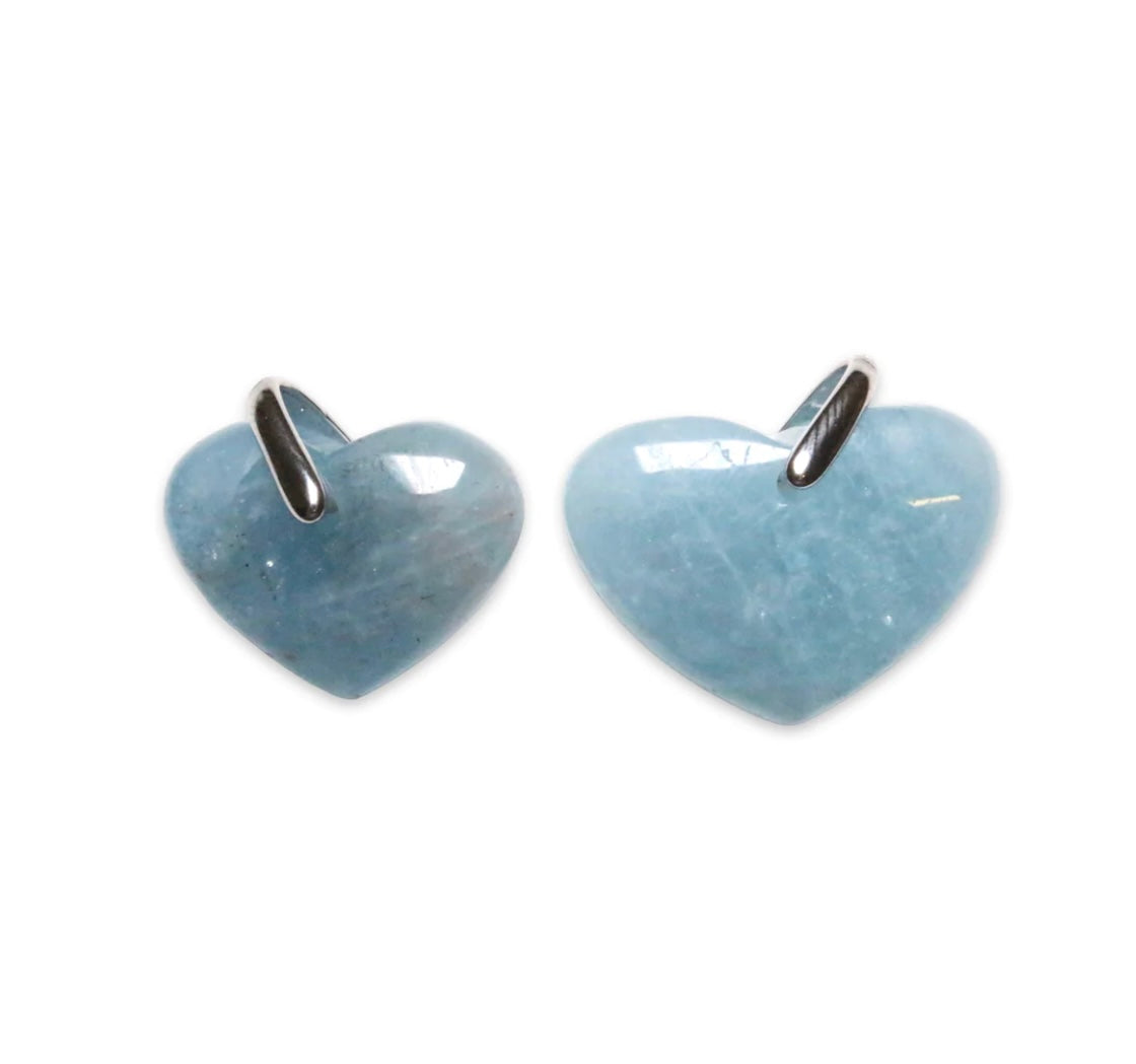 PENDENTIF COEUR AIGUE MARINE