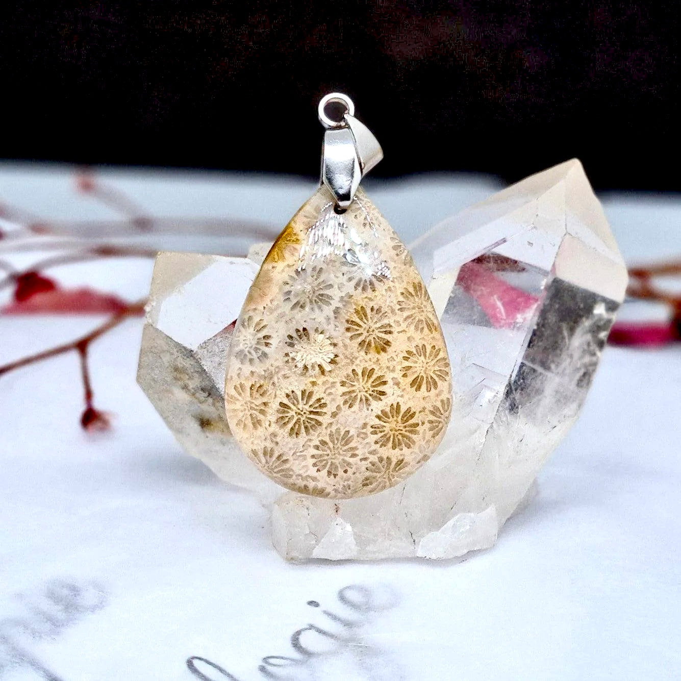 PENDENTIF CORAIL FOSSILISÉ