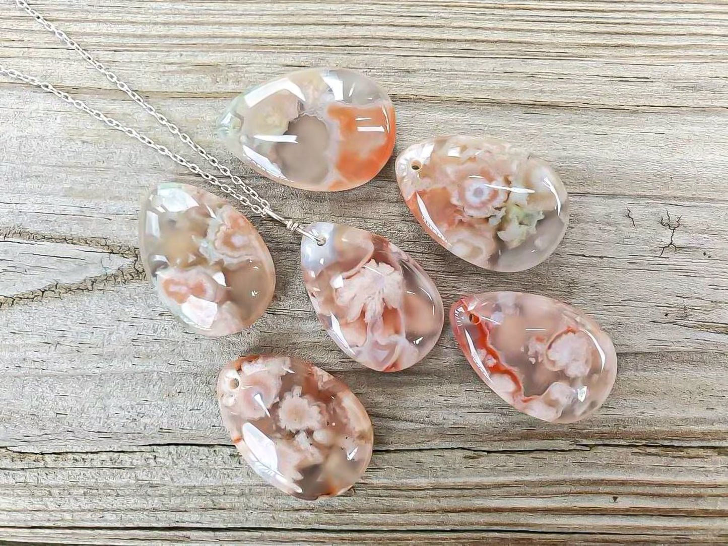 PENDENTIF AGATE FLEUR