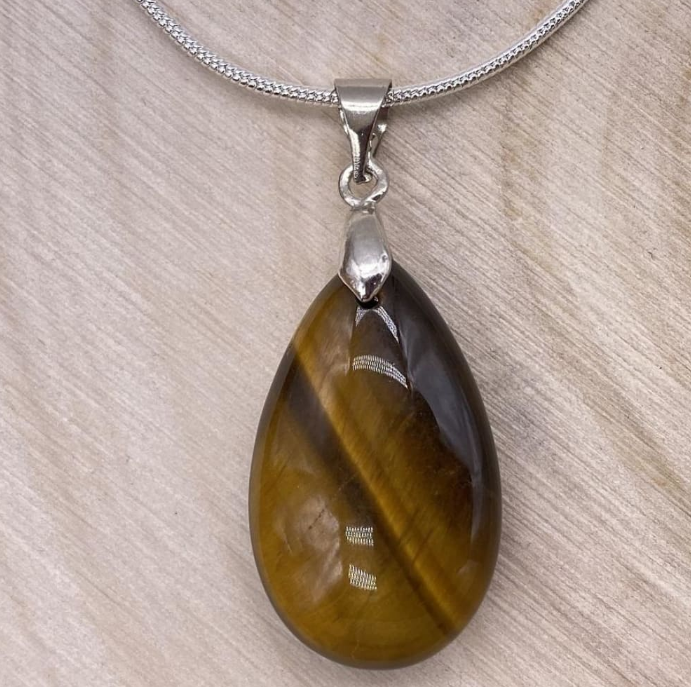 PENDENTIF GOUTTE OEIL DE TIGRE