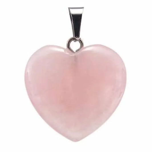 PENDENTIF COEUR QUARTZ ROSE